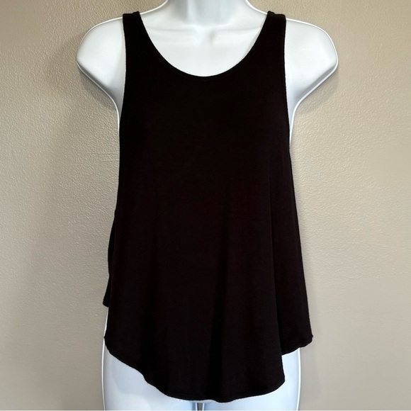 Athleta Tops - Athleta Racerback Ribbed Cut Out Tank Top Black Womens XS